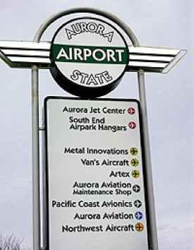 Aurora Airport Sign