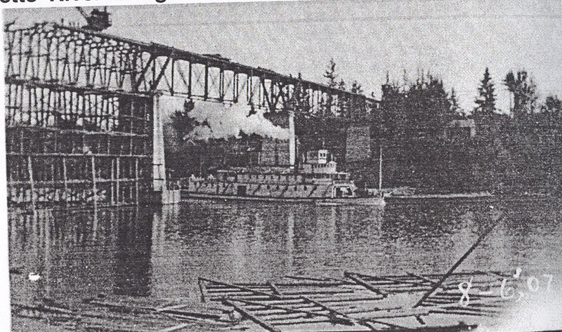 Oregon Electric Railway Bridge over the Willamette River at Butteville in 1907